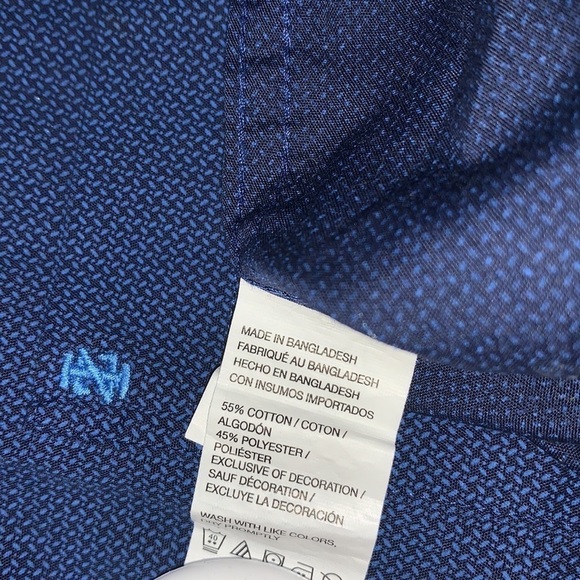 MEN’S Izod Dark Blue Short Sleeve Button Up Shirt Size L - Picture 5 of 5